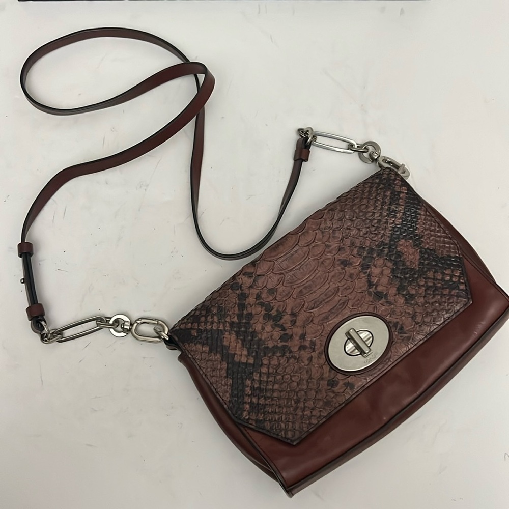 Coach Leather Crossbody Python Embossed Handbag - image 1